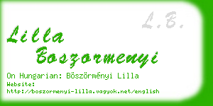 lilla boszormenyi business card